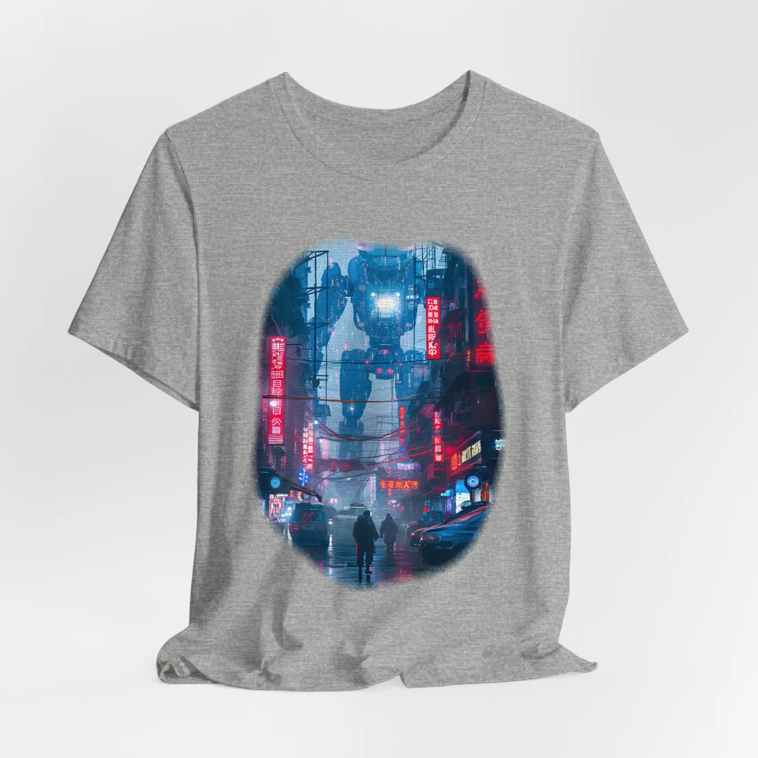 Futuristic City Pulse: Neon Lights - T-Shirt (Athletic Heather)