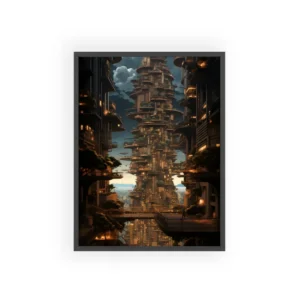 Terraced Tower City Framed Poster