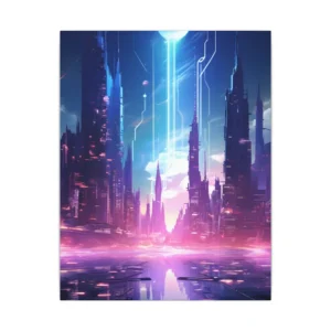 Futuristic City Skyline Canvas Print