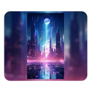 Futuristic City Skyline Mouse Pad