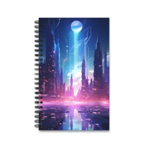 Futuristic City Skyline Spiral Notebook