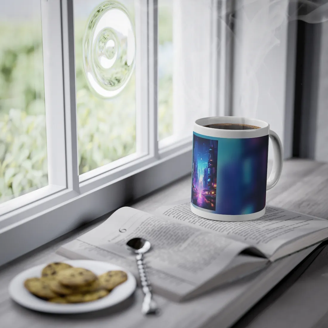 Futuristic Cityscape: Cyberpunk Dystopia - Mug