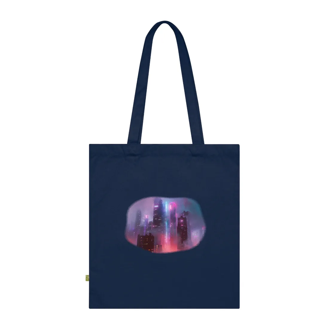 Futuristic Cityscape: Neon Dreams in the Urban Sky - Tote Bag (French Navy)