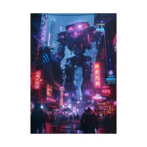 Neon Mech Street Poster