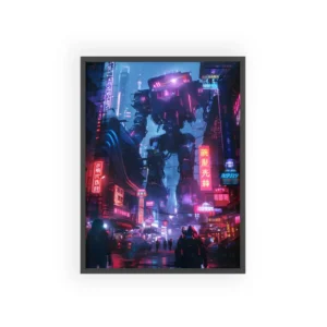 Neon Mech Street Framed Poster