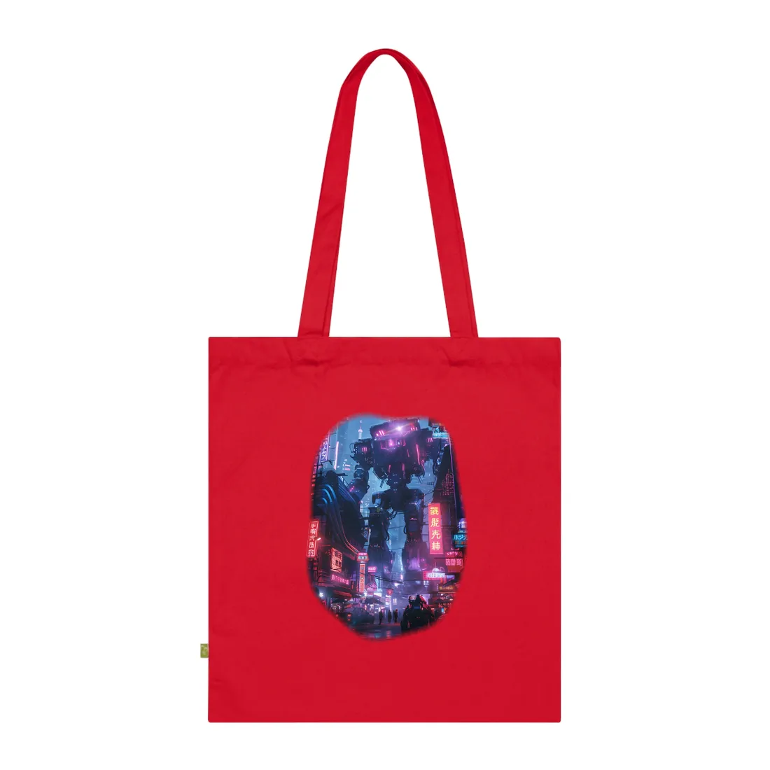 Futuristic Cityscape: Neon Lights - Tote Bag (Classic Red)