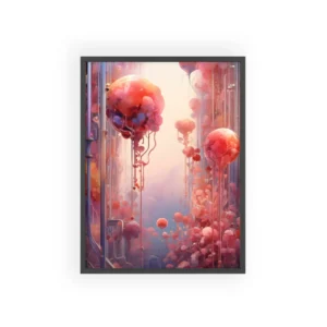 Floating Coral Orbs Framed Poster