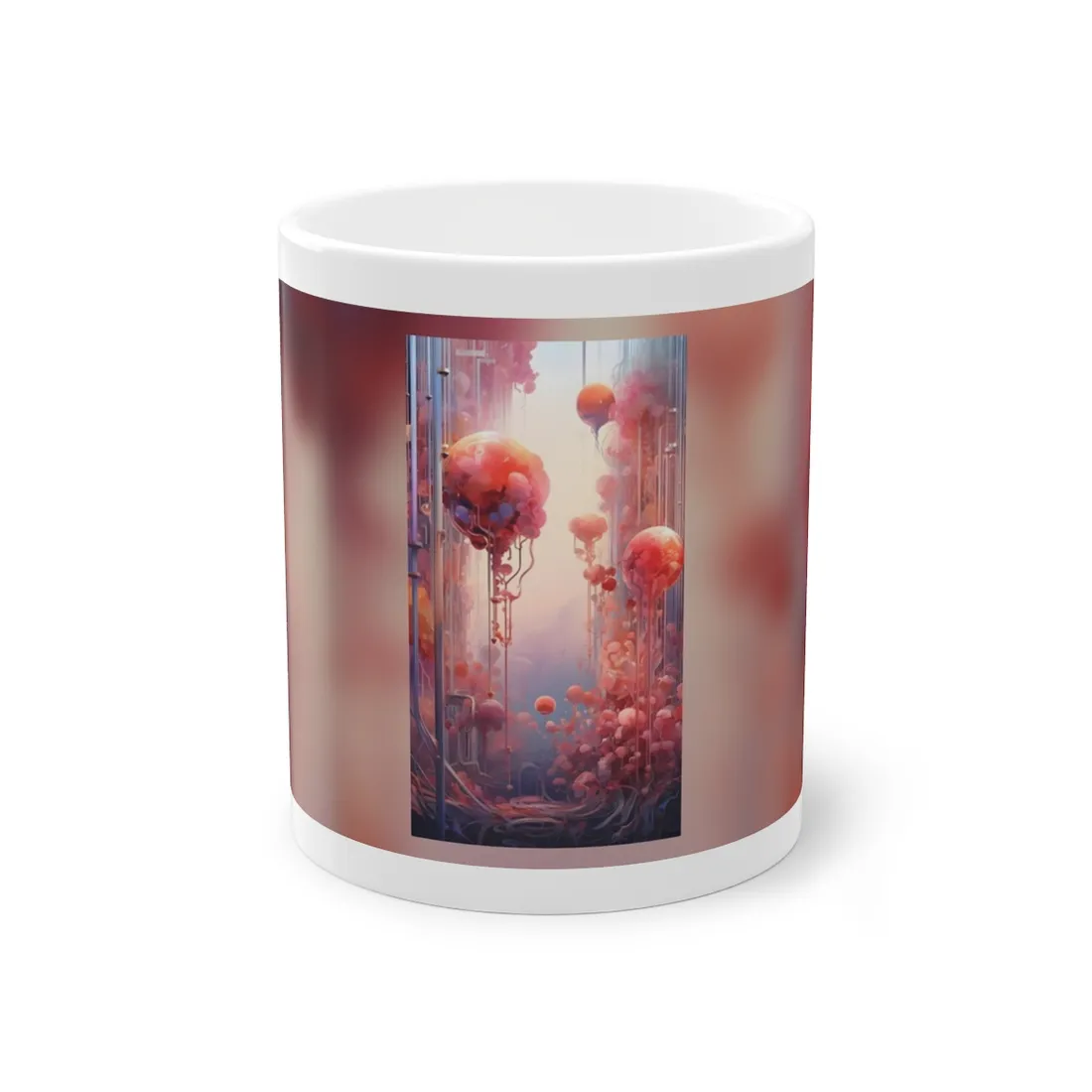 Futuristic Cyber Dreamscape: Abstract Digital Art - Mug