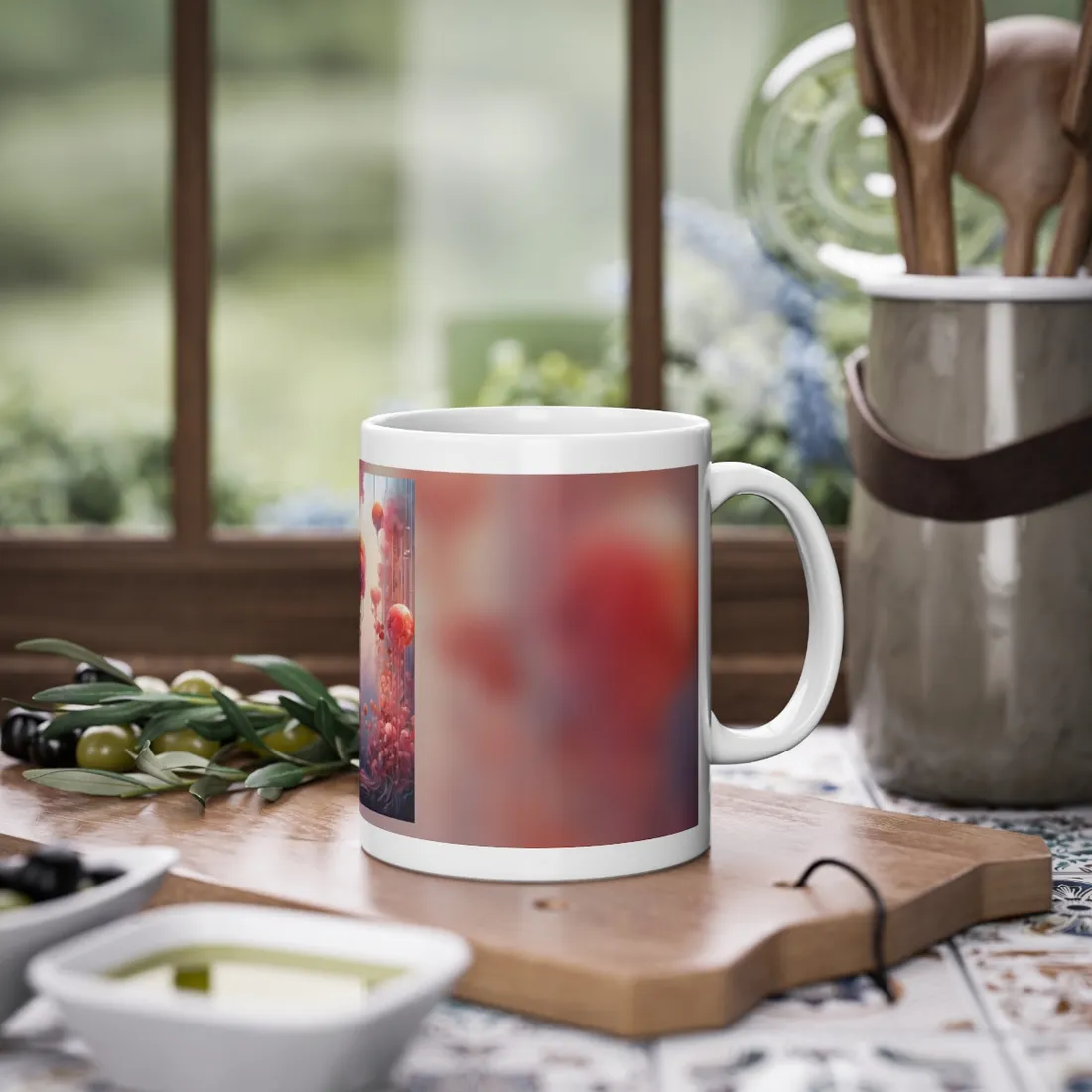 Futuristic Cyber Dreamscape: Abstract Digital Art - Mug