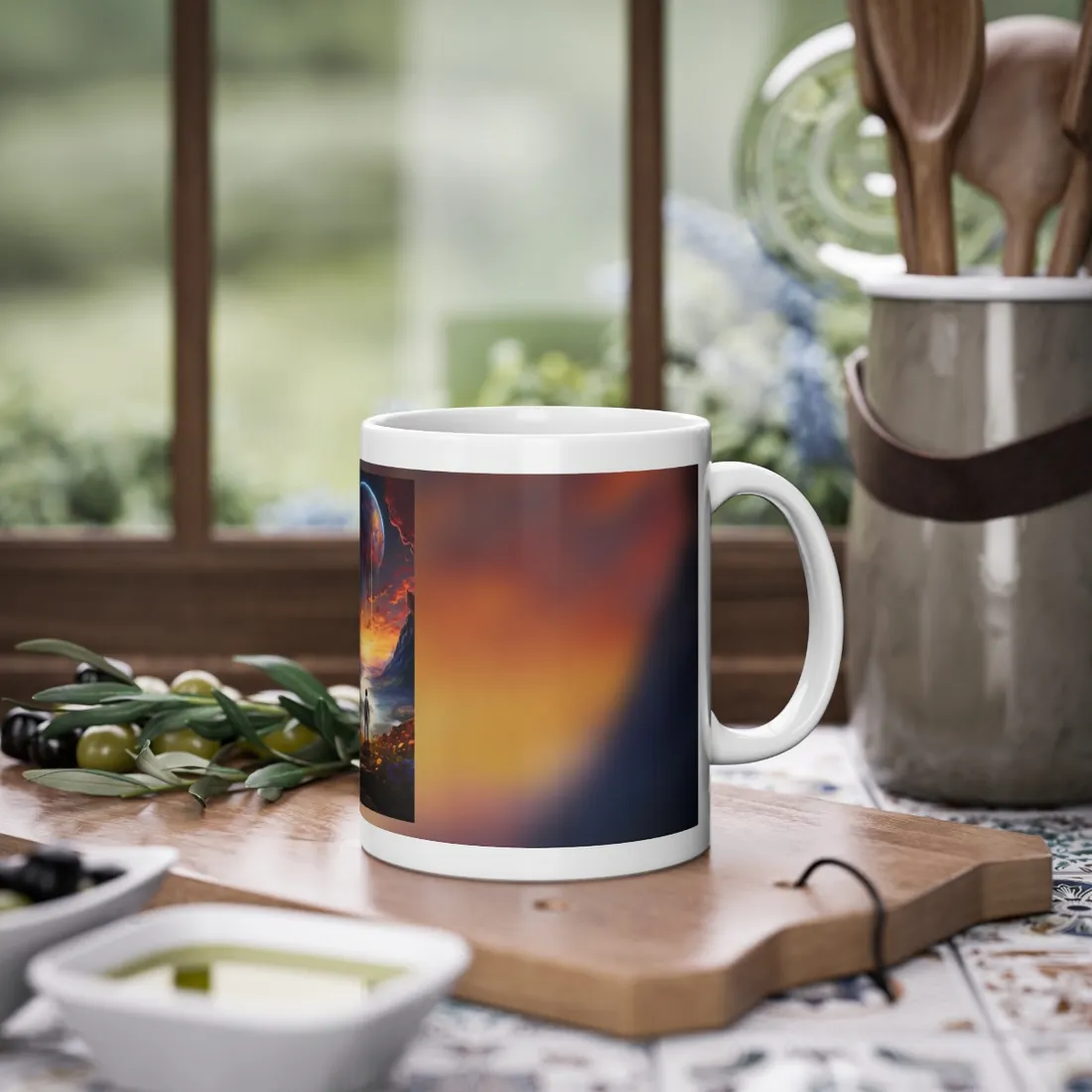 Futuristic Explorer in Wilderness: A Glimpse into Tomorrow - Mug