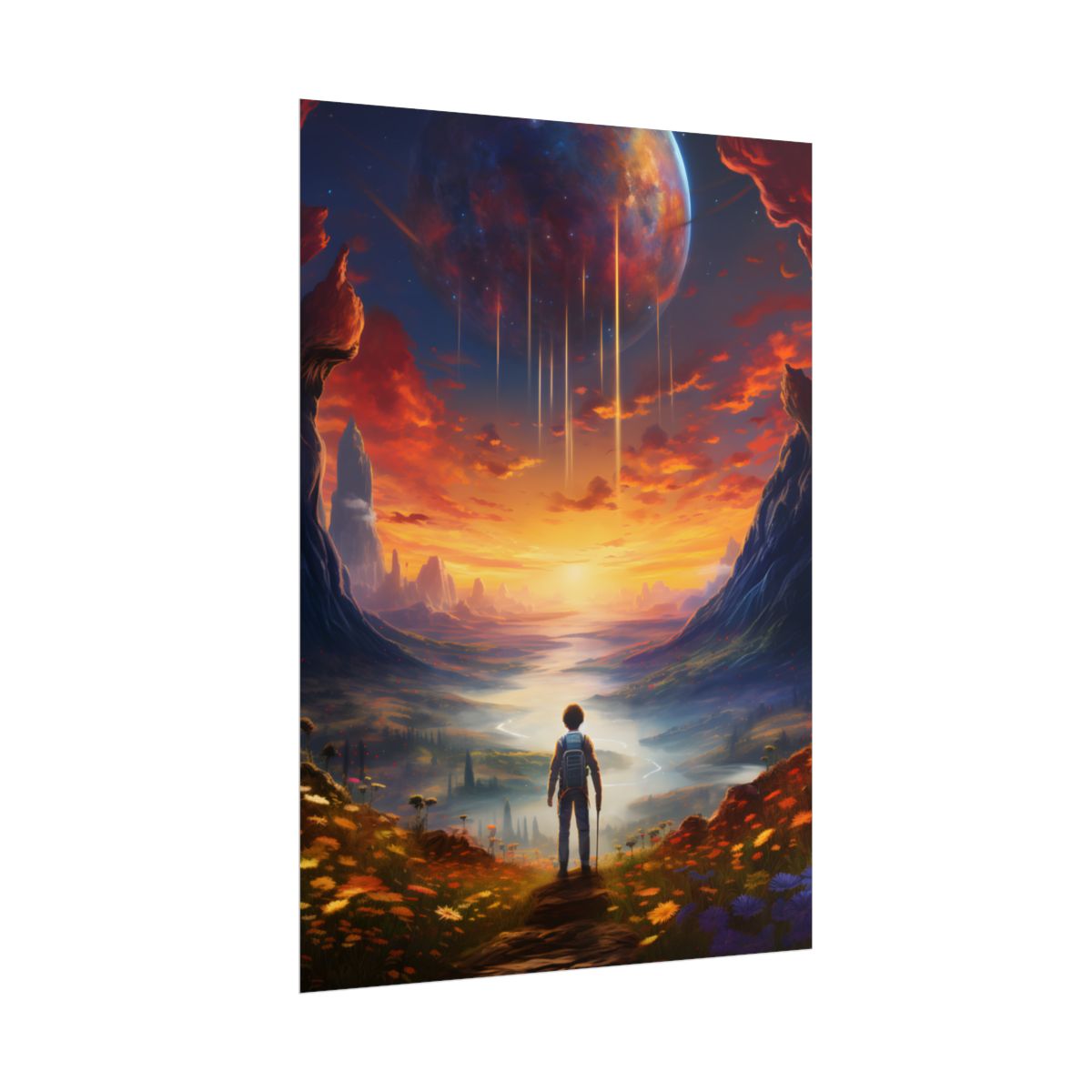 Futuristic Explorer in Wilderness: A Glimpse into Tomorrow - Poster