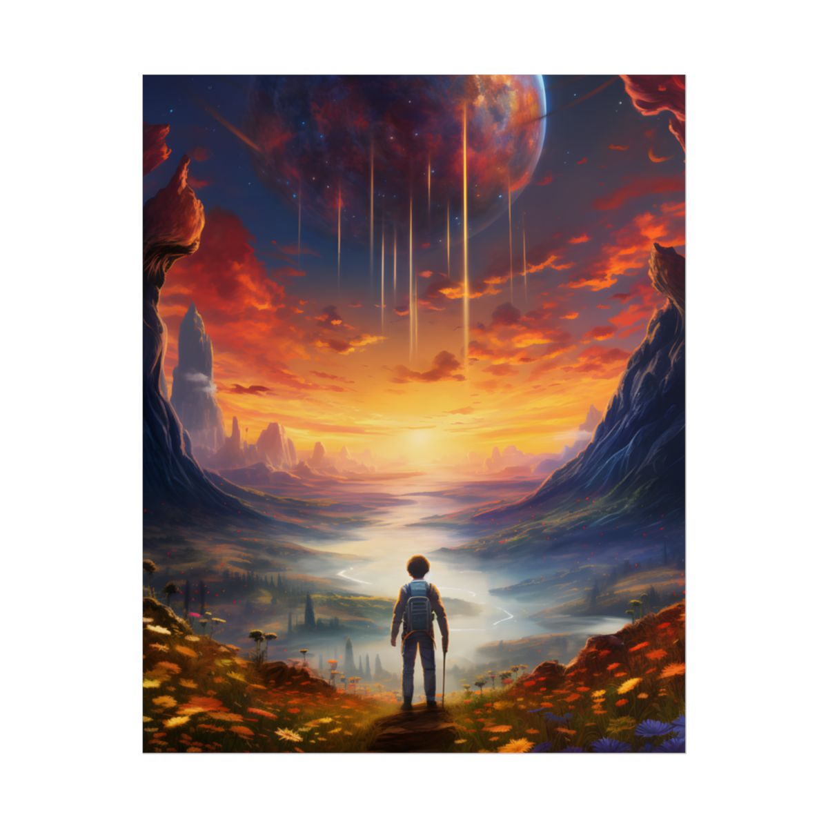 Futuristic Explorer in Wilderness: A Glimpse into Tomorrow - Poster