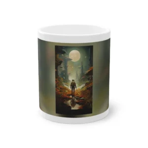 Astronaut Walking Under Full Moon Mug