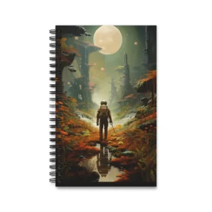 Astronaut Walking Under Full Moon Spiral Notebook