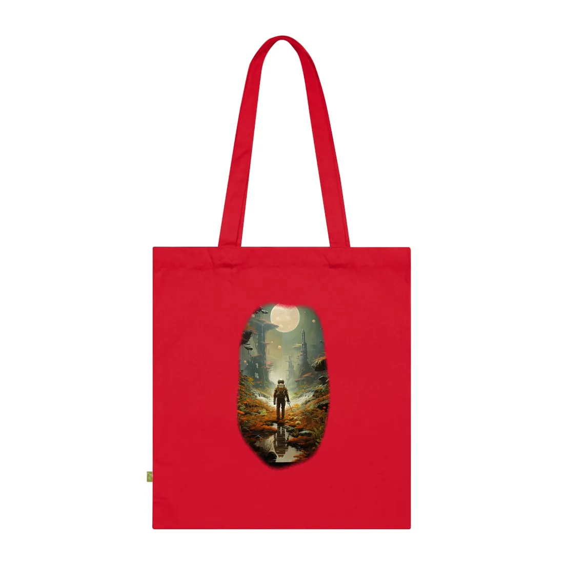 Futuristic Explorer in Wilderness - Tote Bag (Classic Red)