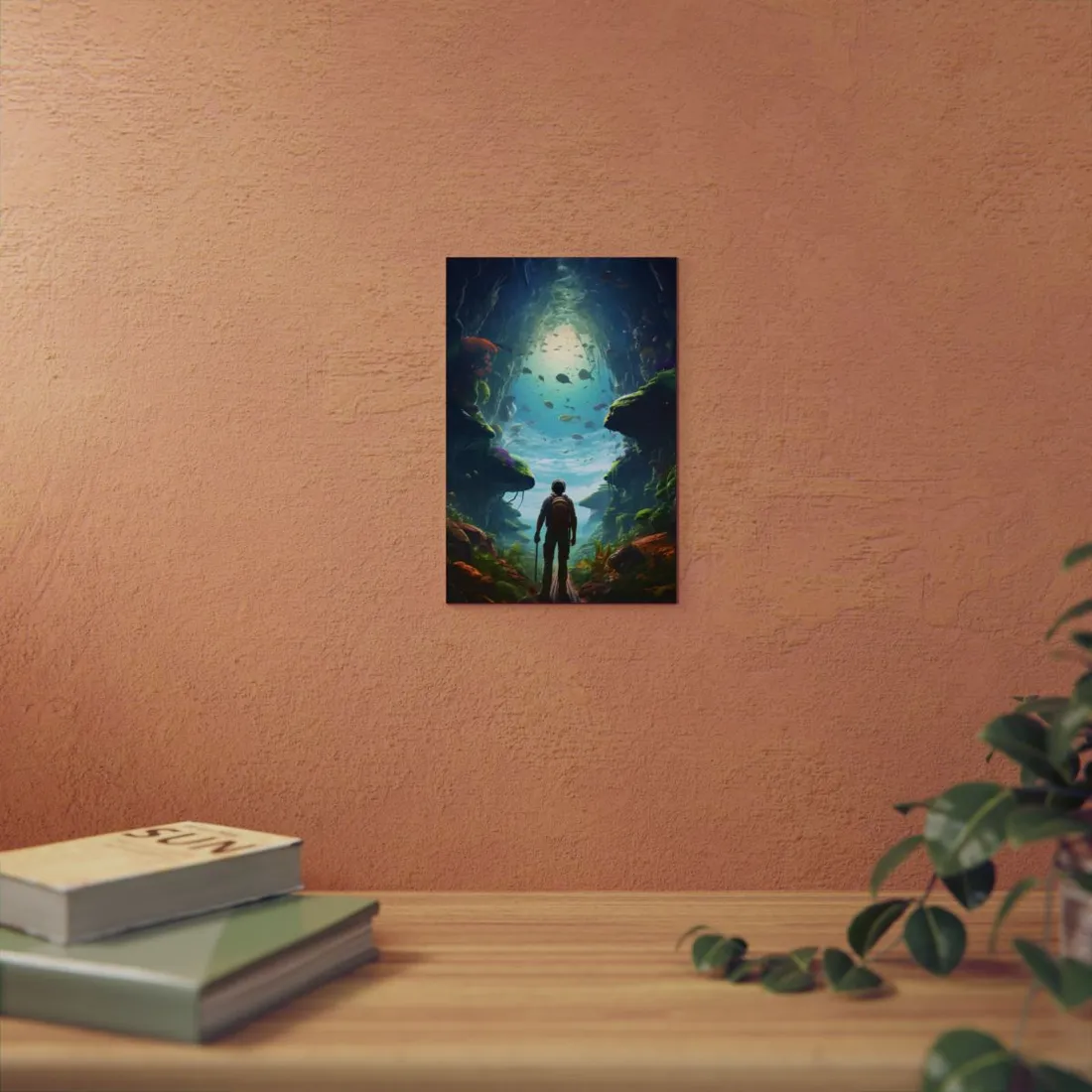 Futuristic Explorer: Sci-Fi Wilderness Discovery - Metal Poster