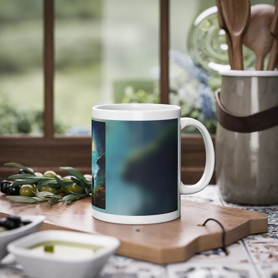 Futuristic Explorer: Sci-Fi Wilderness Discovery - Mug