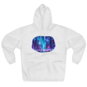 Futuristic Neon City at Night Hoodie
