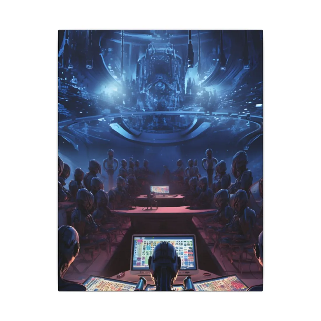 Futuristic Robot Orchestra: Musical Performance Art - Canvas