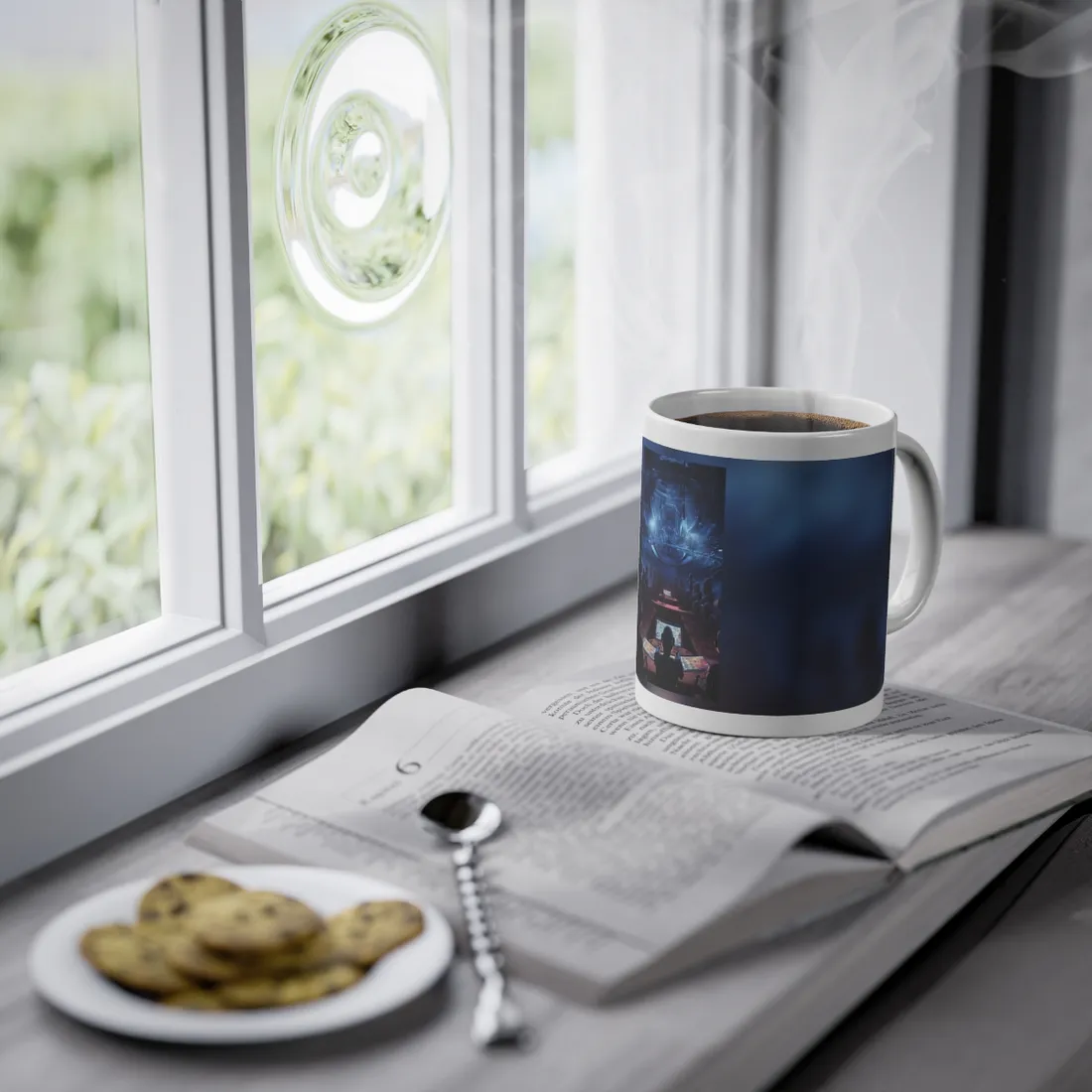 Cybernetic Control Room: Robots and Floating Dome – Mug