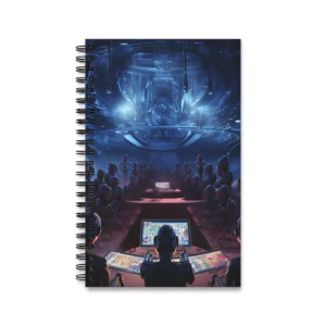 Robots at Control Room Desks Spiral Notebook