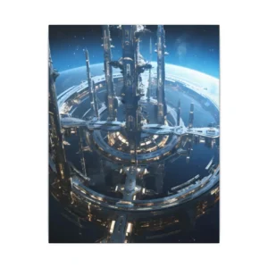 Orbital Spire Station Canvas Print