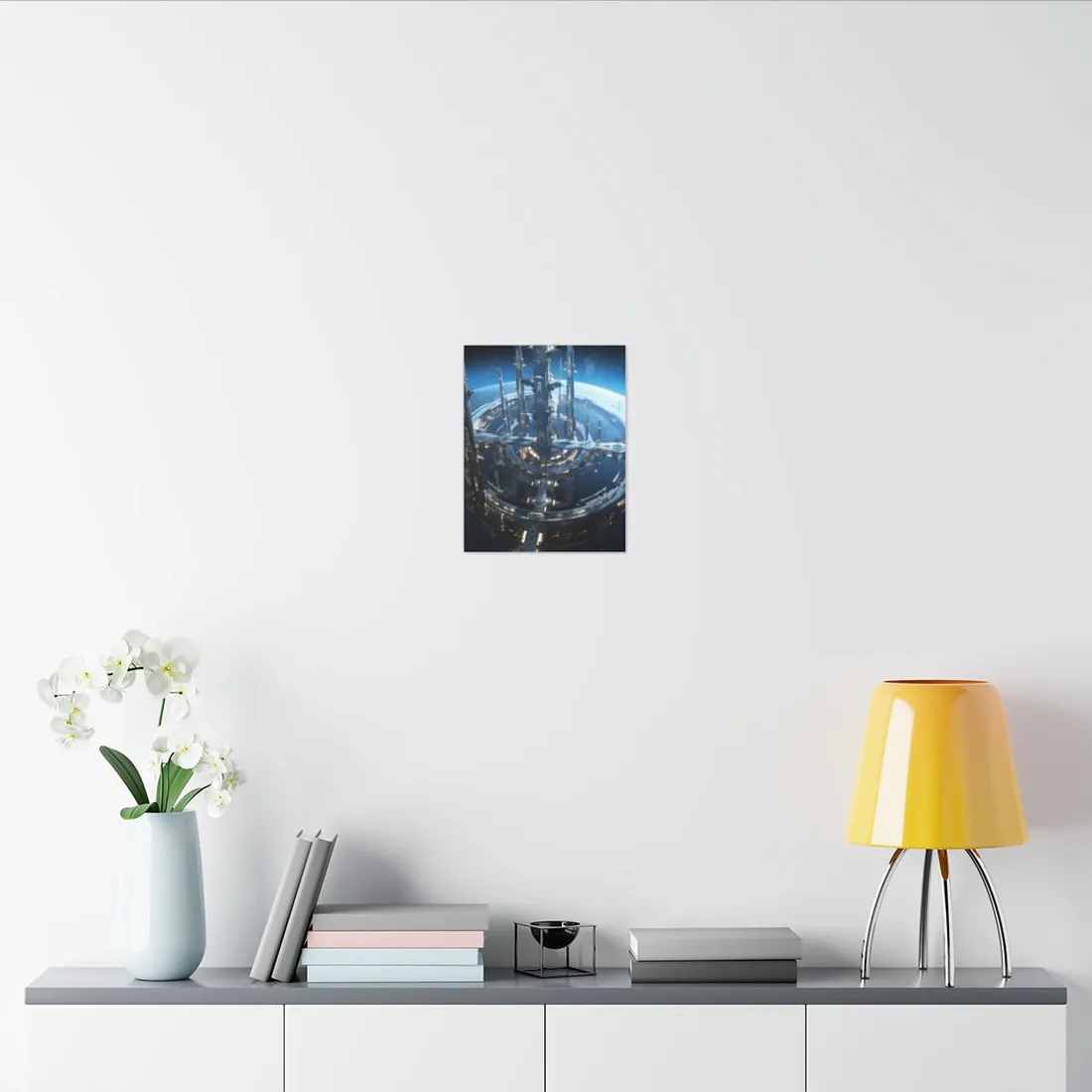 Futuristic Space Station: Aetherial Hub - Canvas