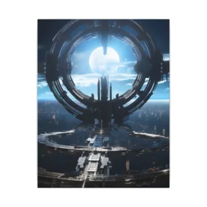 Ringed Space Station Canvas Print