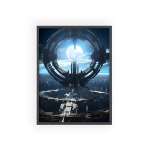 Ringed Space Station Framed Poster
