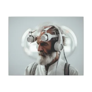 Thoughtful Man in Headset Canvas Print