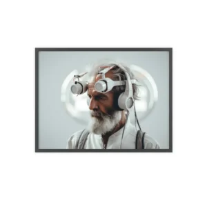 Thoughtful Man in Headset Framed Poster