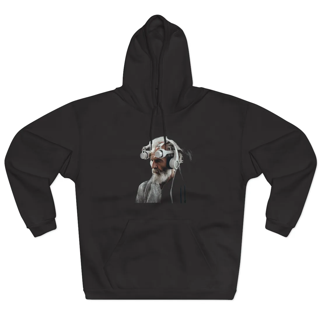 Futuristic Tech-Savvy Senior: Digital Art - Hoodie (Black)
