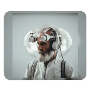 Thoughtful Man in Headset Mouse Pad
