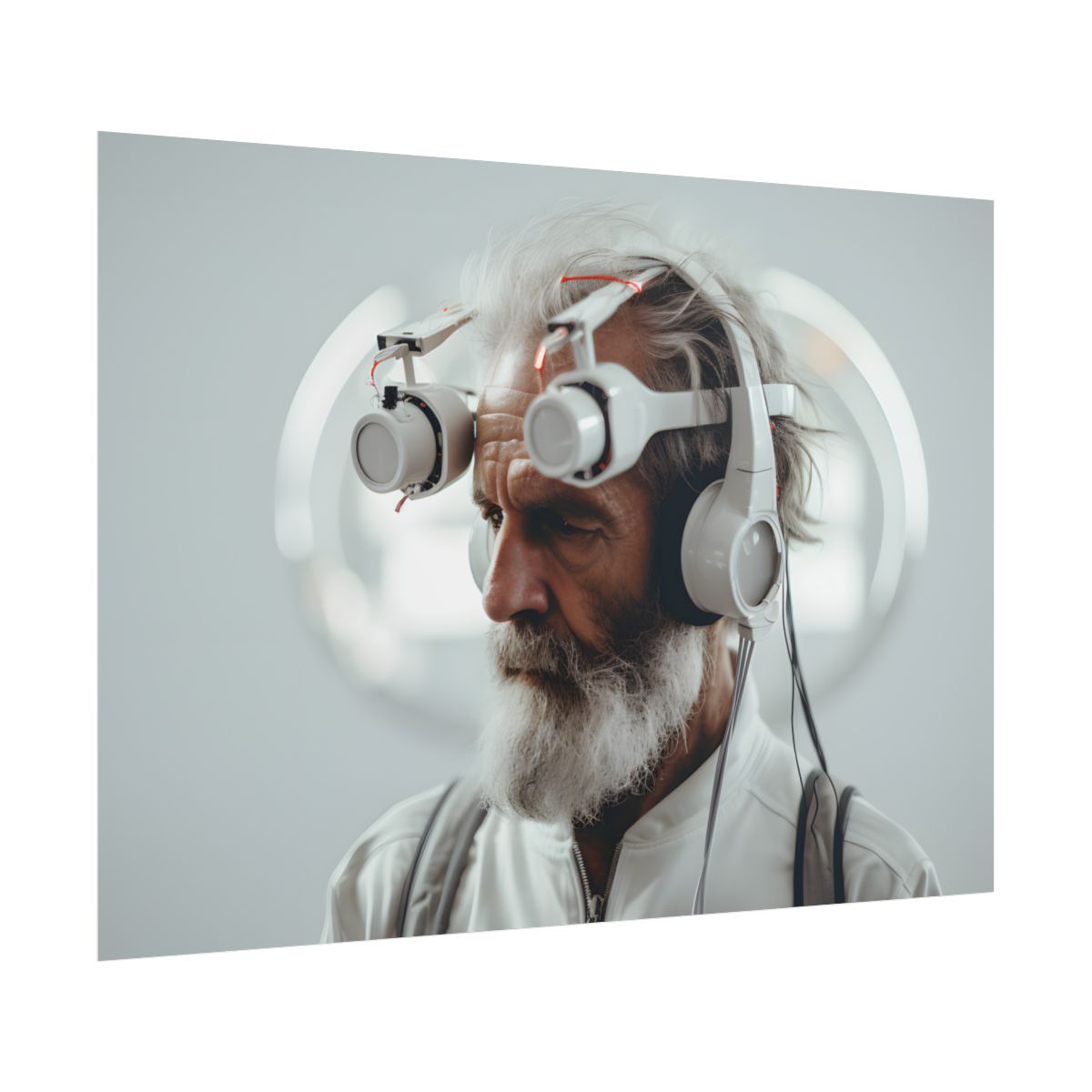Futuristic Tech-Savvy Senior: Digital Art - Poster