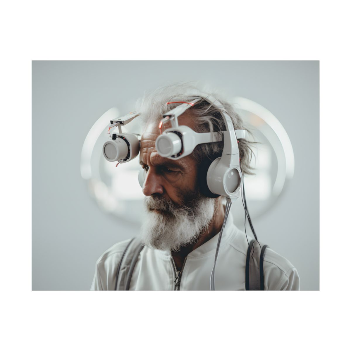 Futuristic Tech-Savvy Senior: Digital Art - Poster