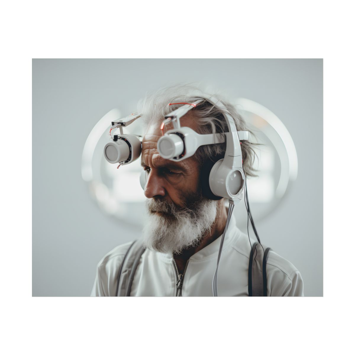 Futuristic Tech-Savvy Senior: Digital Art - Poster