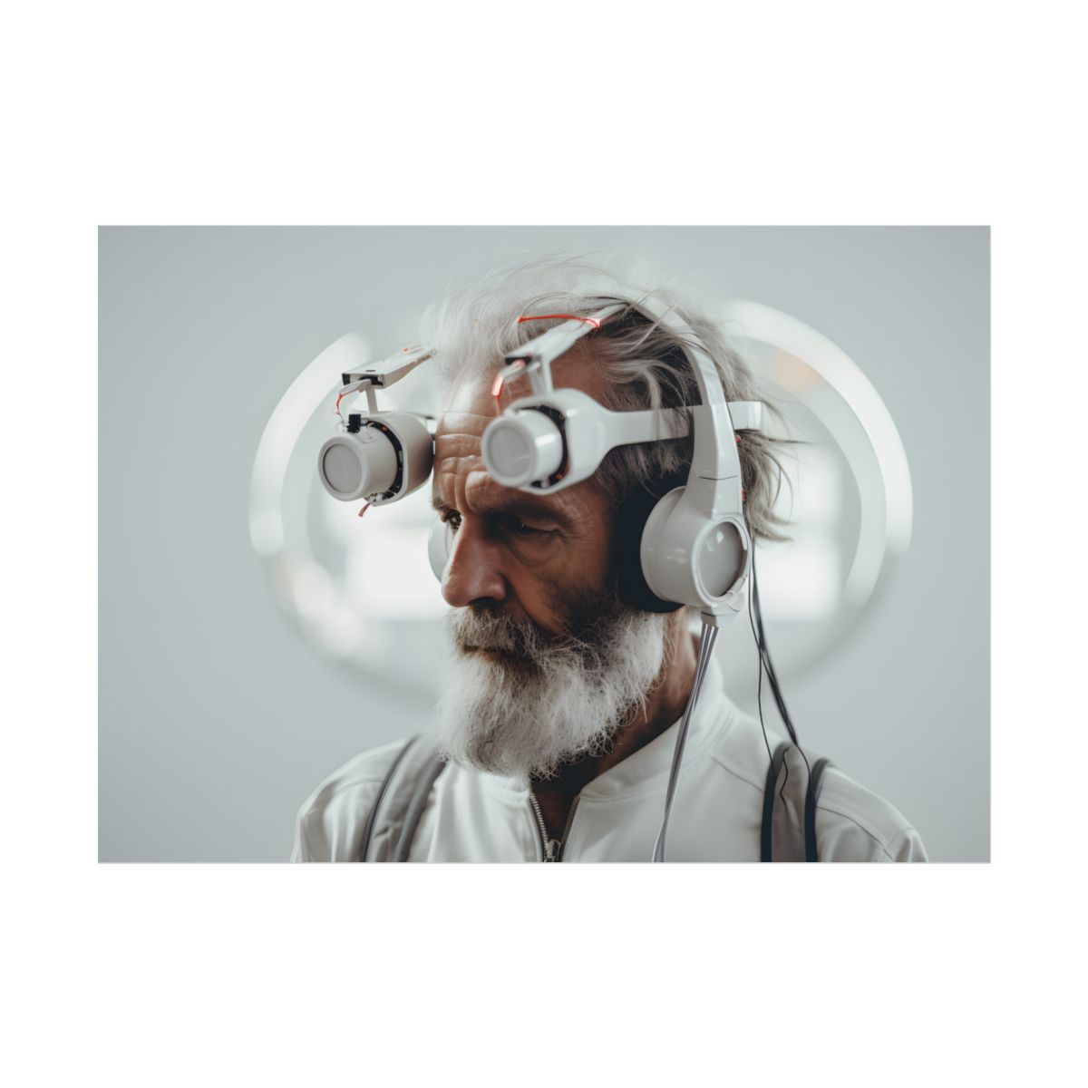 Futuristic Tech-Savvy Senior: Digital Art - Poster