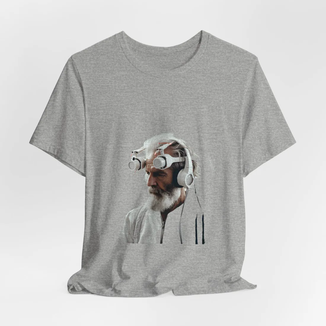Futuristic Tech-Savvy Senior: Digital Art - T-Shirt (Athletic Heather)