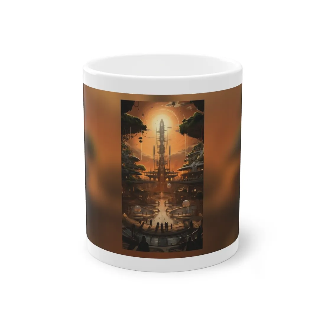 Futuristic Tribal Digital Art: A Glimpse into a Mysterious World - Mug