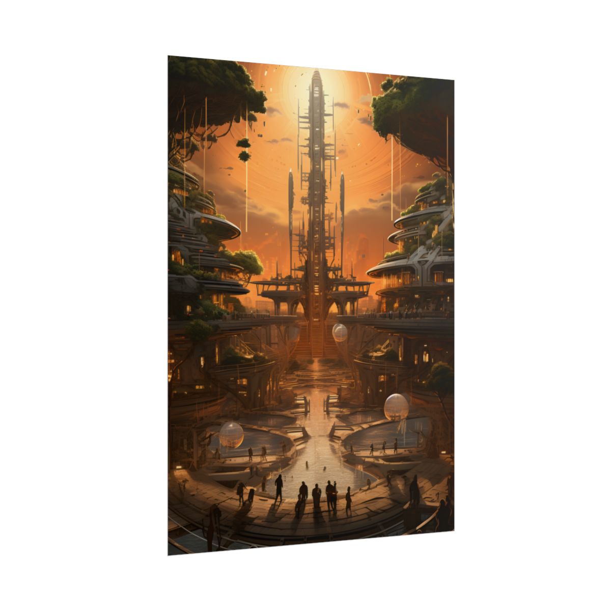 Futuristic Tribal Digital Art: A Glimpse into a Mysterious World - Poster