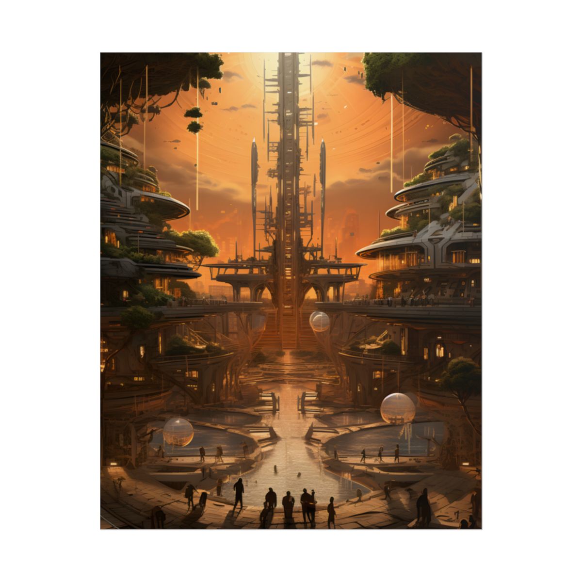 Futuristic Tribal Digital Art: A Glimpse into a Mysterious World - Poster