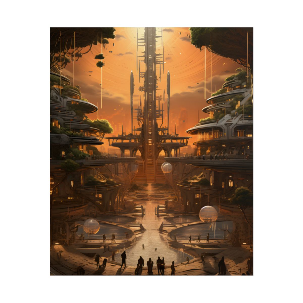 Futuristic Tribal Digital Art: A Glimpse into a Mysterious World - Poster
