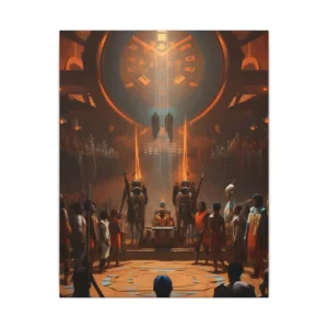 Seated Ruler in Throne Hall Canvas Print