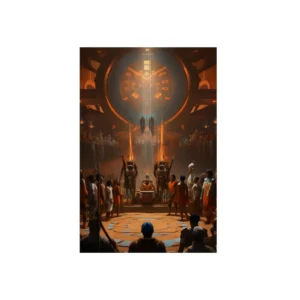Seated Ruler in Throne Hall Metal Poster
