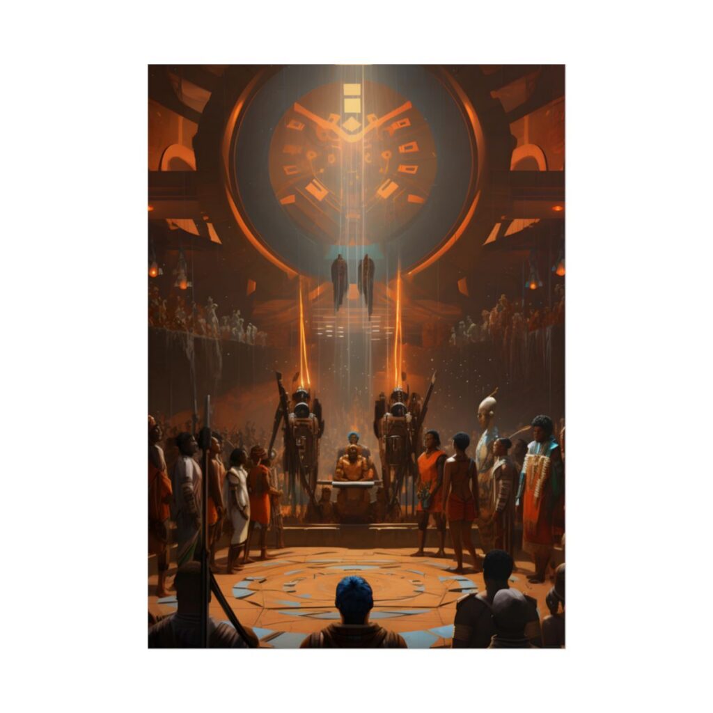 Futuristic Tribal Harmony: A Blend of Tradition and Tech - Poster