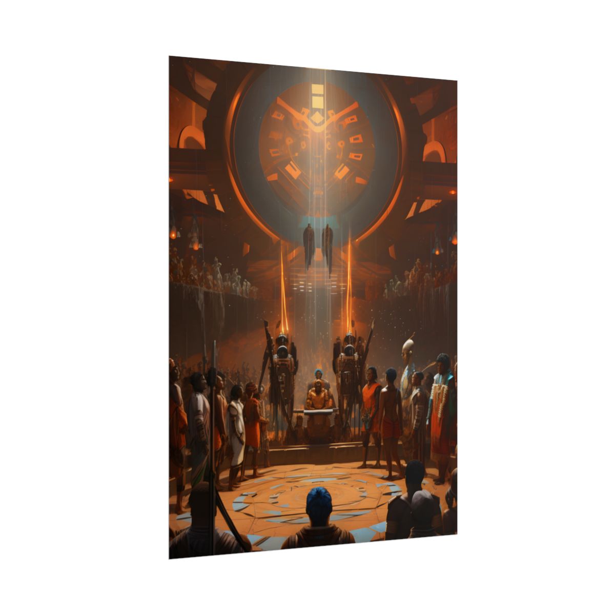 Futuristic Tribal Harmony: A Blend of Tradition and Tech - Poster