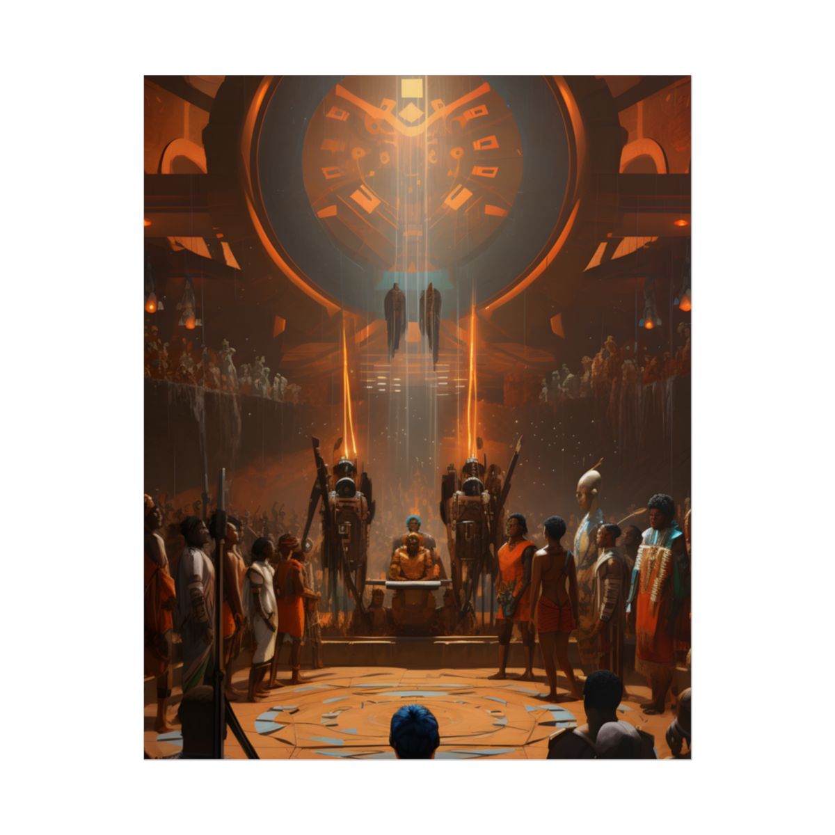 Futuristic Tribal Harmony: A Blend of Tradition and Tech - Poster