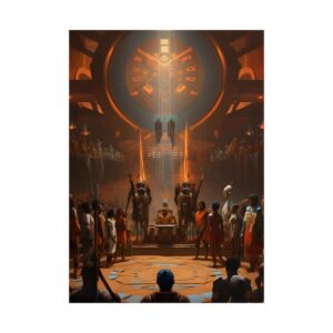 Seated Ruler in Throne Hall Poster