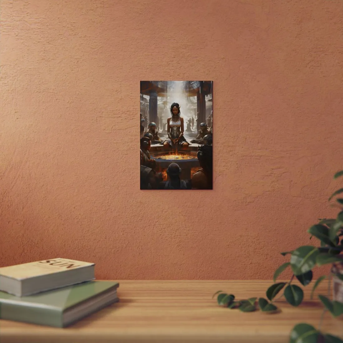 Futuristic Tribal Harmony: A Vision of Peace - Metal Poster