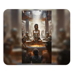 Seated Woman by Fire Basin Mouse Pad